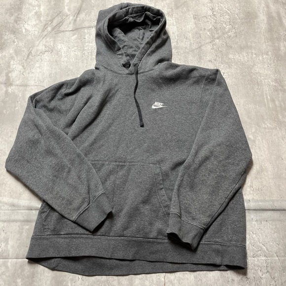 Nike Other - Nike Hoodie Gray Pullover Silver Embroidered Swoosh Sportswear Adult size XL